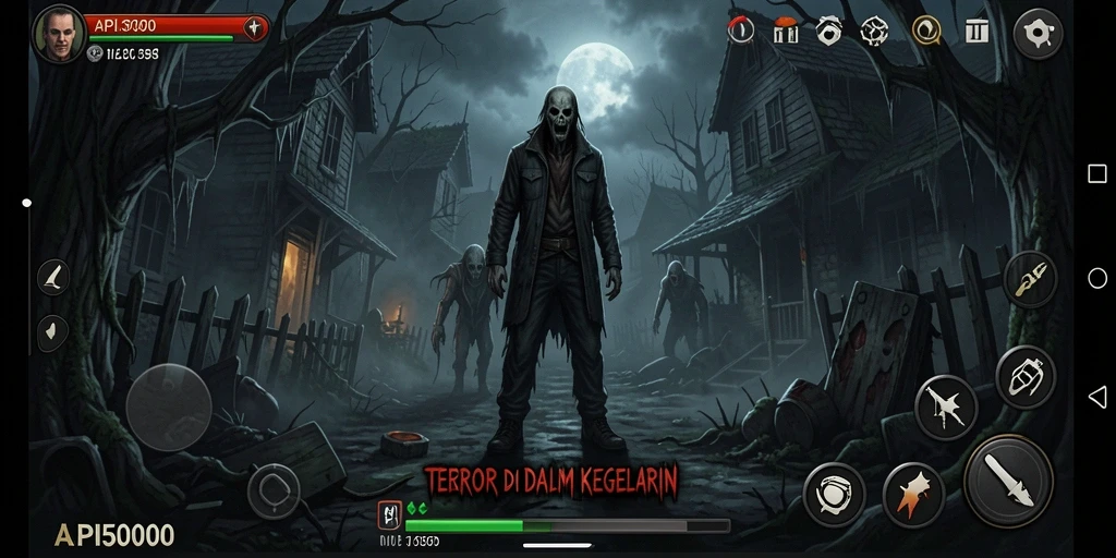Tampilan gameplay mencekam dalam API5000 dengan suasana menyeramkan.