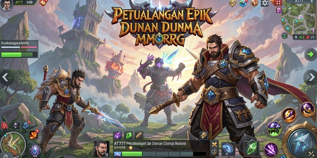Gameplay menarik di dunia fantasi MMORPG.