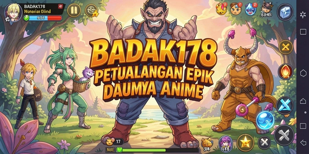Tampilan aksi seru dari gameplay BADAK178 yang penuh warna.