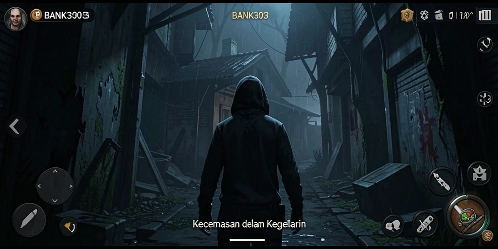 Screenshot utama menunjukkan gameplay menegangkan di BANK303.