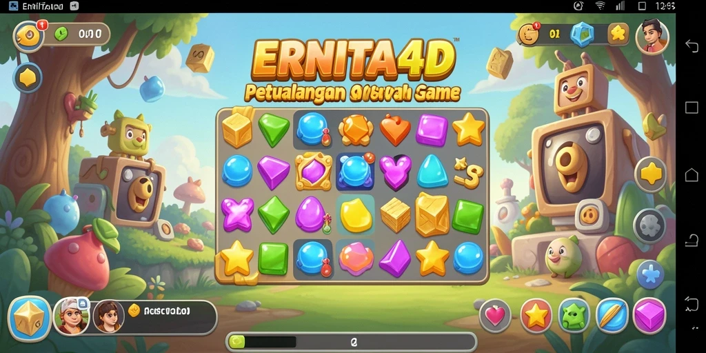 Tampilan gameplay seru dalam ERNITA4D saat menyusun objek Match-3.