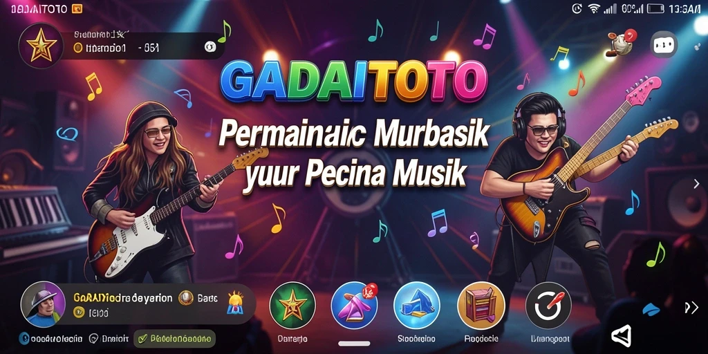 Layar permainan GADAITOTO dengan gameplay Musik yang seru.