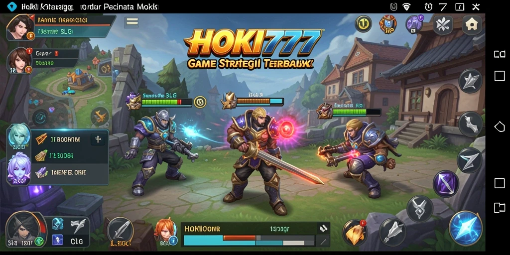 Screenshot gameplay HOKI777 dengan aksi pertempuran strategis.