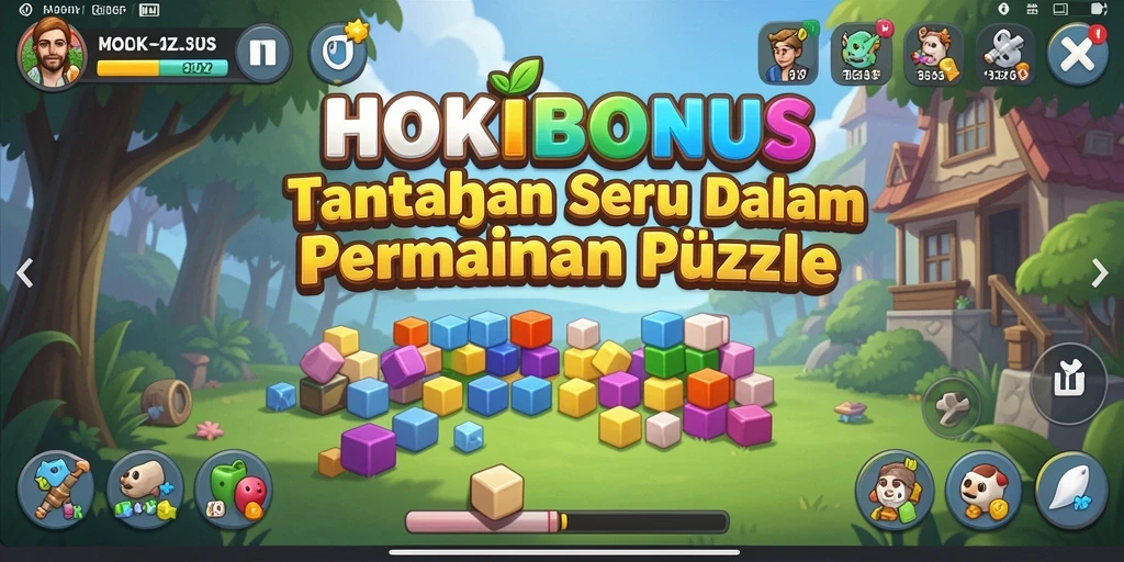 Tampilan gameplay HOKIBONUS saat menyelesaikan puzzle dengan view yang menarik.