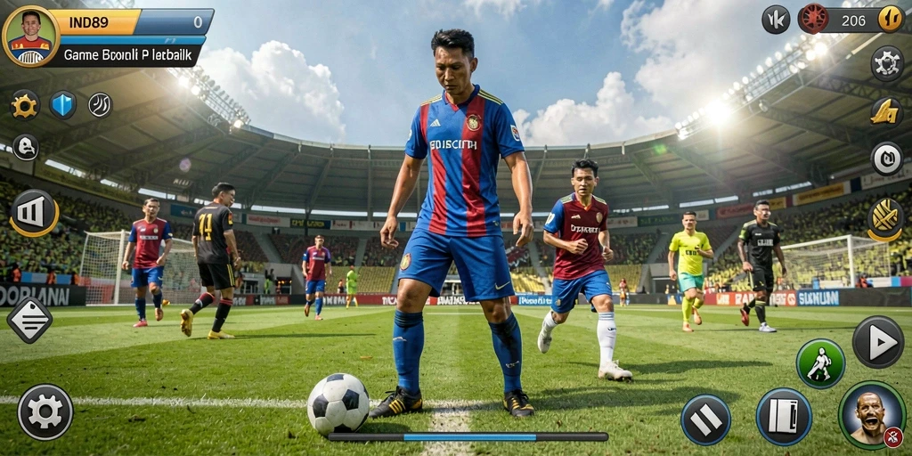 Tampilan gameplay yang mendebarkan di IND89 dengan aksi sepak bola terbaik.