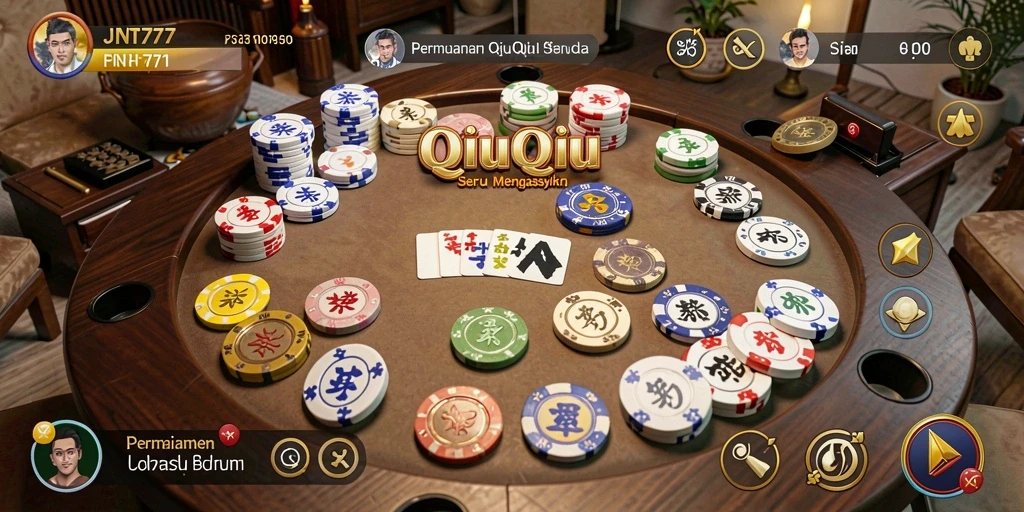 Tampilan gameplay QiuQiu yang seru di JNT777.
