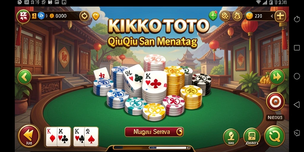 Tampilan gameplay menarik KIKOTOTO dalam suasana bermain QiuQiu.