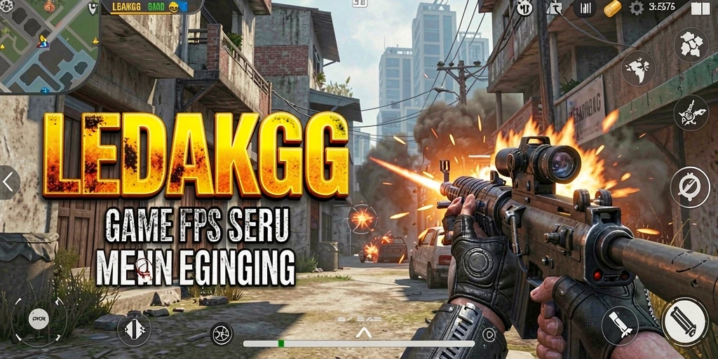 Gameplay seru LEDAKGG dengan aksi tembak-menembak yang intens.