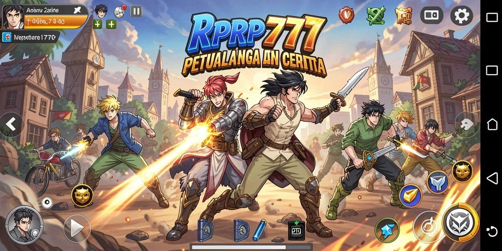 Tampilan gameplay RPRP777 yang mendebarkan dengan aksi karakter Anime.