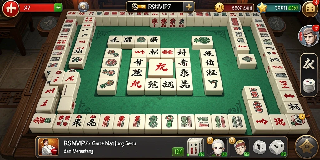 Tampilan gameplay menarik dari RSNVIP7 saat mencocokkan ubin Mahjong.