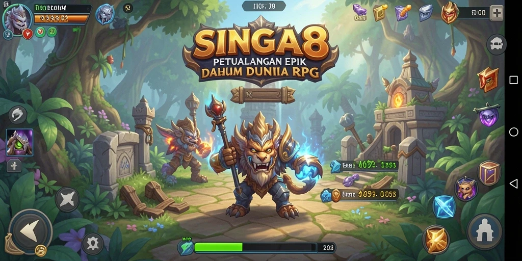 Tampilan menarik dari gameplay RPG SINGA8 yang memikat.