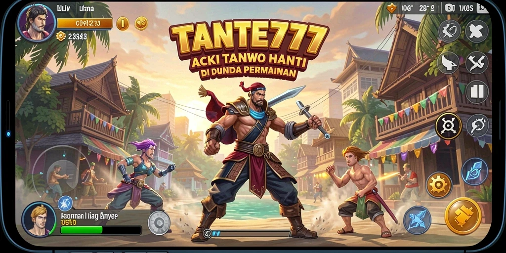 Gameplay mendebarkan dalam TANTE777, aksi penuh strategi.