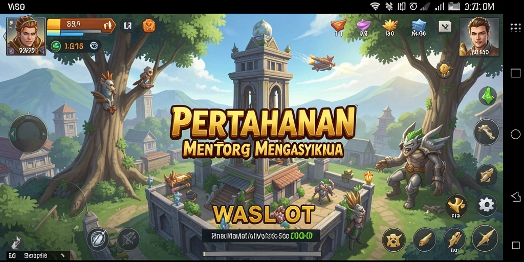 Tampilan seru gameplay WASLOT Tower Defense dengan grafis menawan.